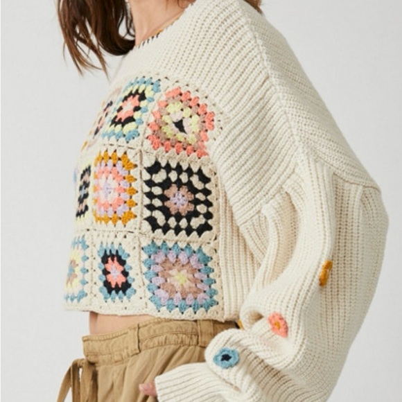 Free People Multicolor Crochet Sweater - Picture 2 of 5